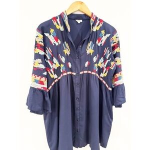 Mahila Dark Blue Blouse/Tunic/Mini Dress M